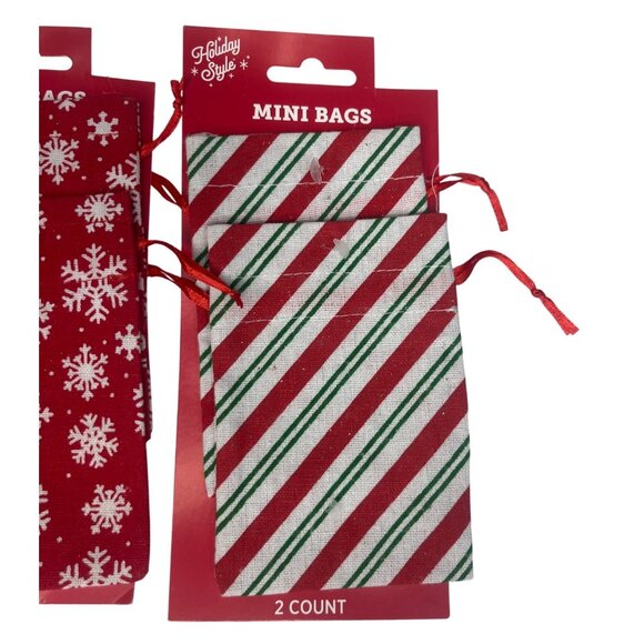 Holiday Style Christmas Decor Set Snowman Garland Mini Bags Jingle Bells Ribbon - Picture 2 of 7